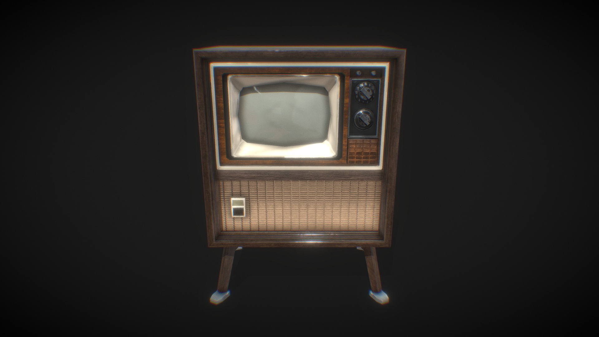 3D model Vintage TV - This is a 3D model of the Vintage TV. The 3D model is about an old television set.
