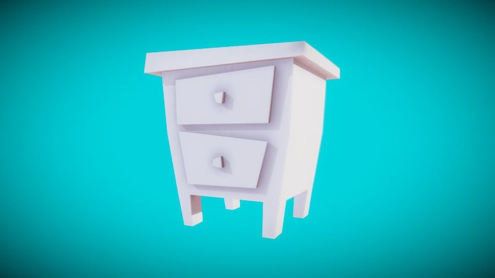 Low Poly Bedside Table 3D Model