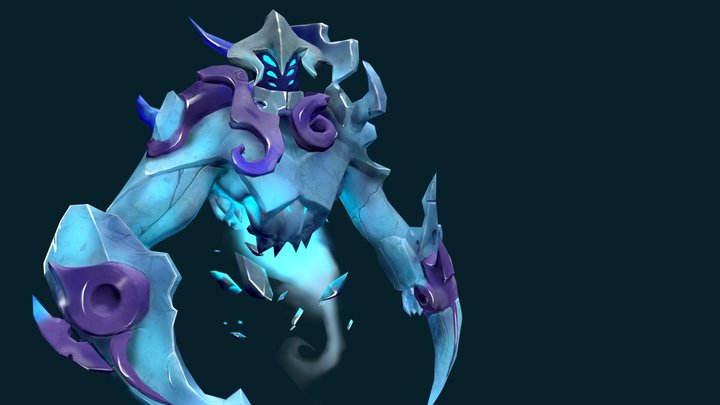 Ice Elemental Hand Painted Real-Time Character 3D Model