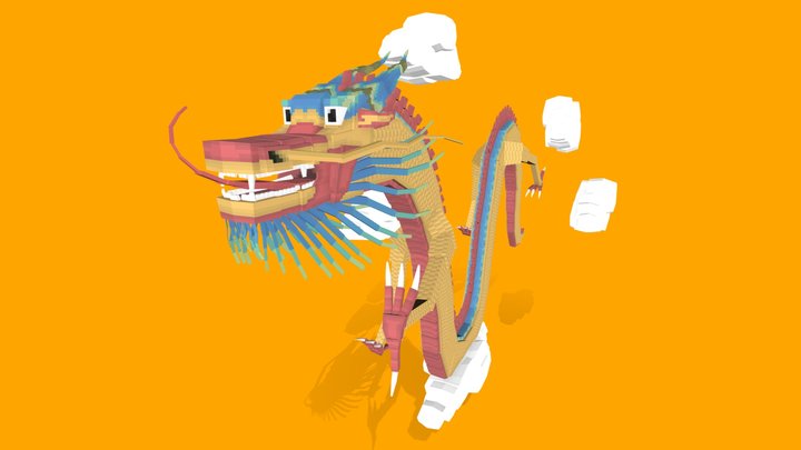 Chinese Dragon LowPoly 3D Model