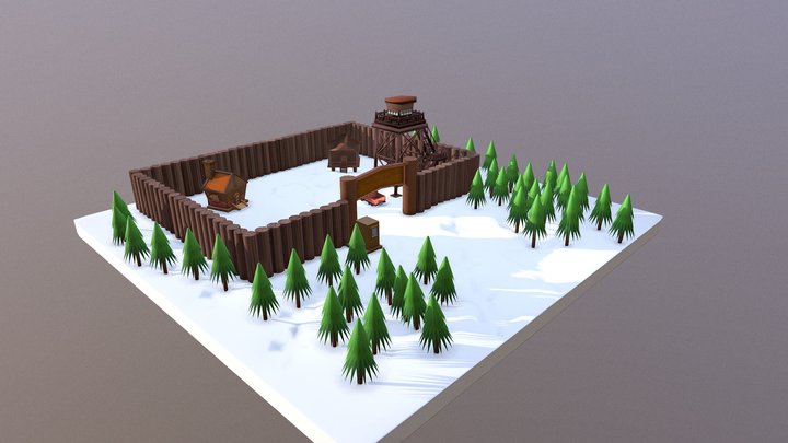 Orange Wood Outpost 3D Model