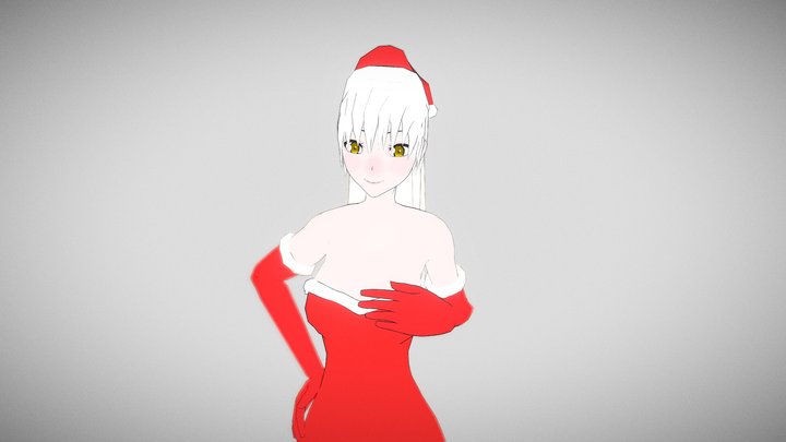 Anime Santa Claus Girl 3D Model