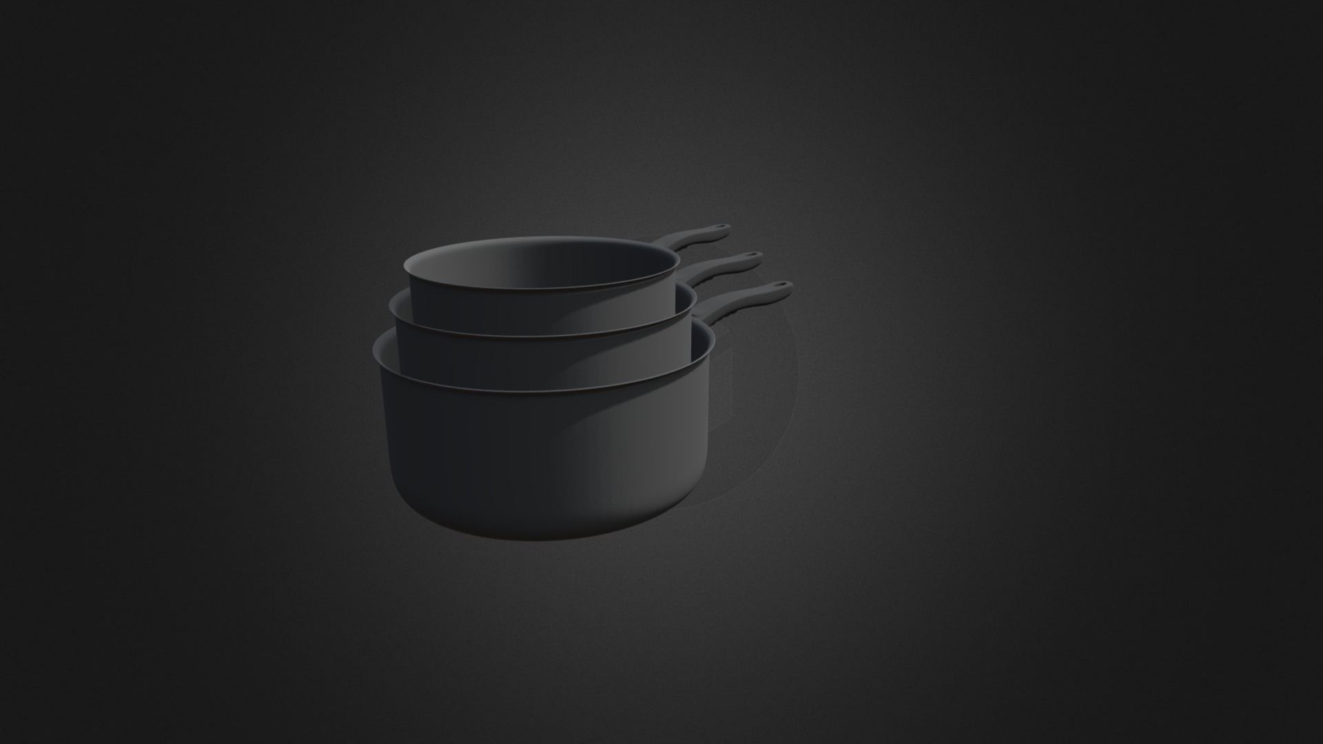 3D model Black Cookcing Pots - This is a 3D model of the Black Cookcing Pots. The 3D model is about a white bowl with a handle.