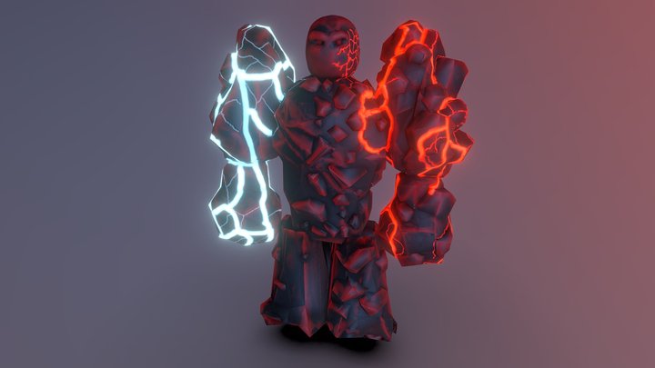 Fire & Ice Golem 3D Model