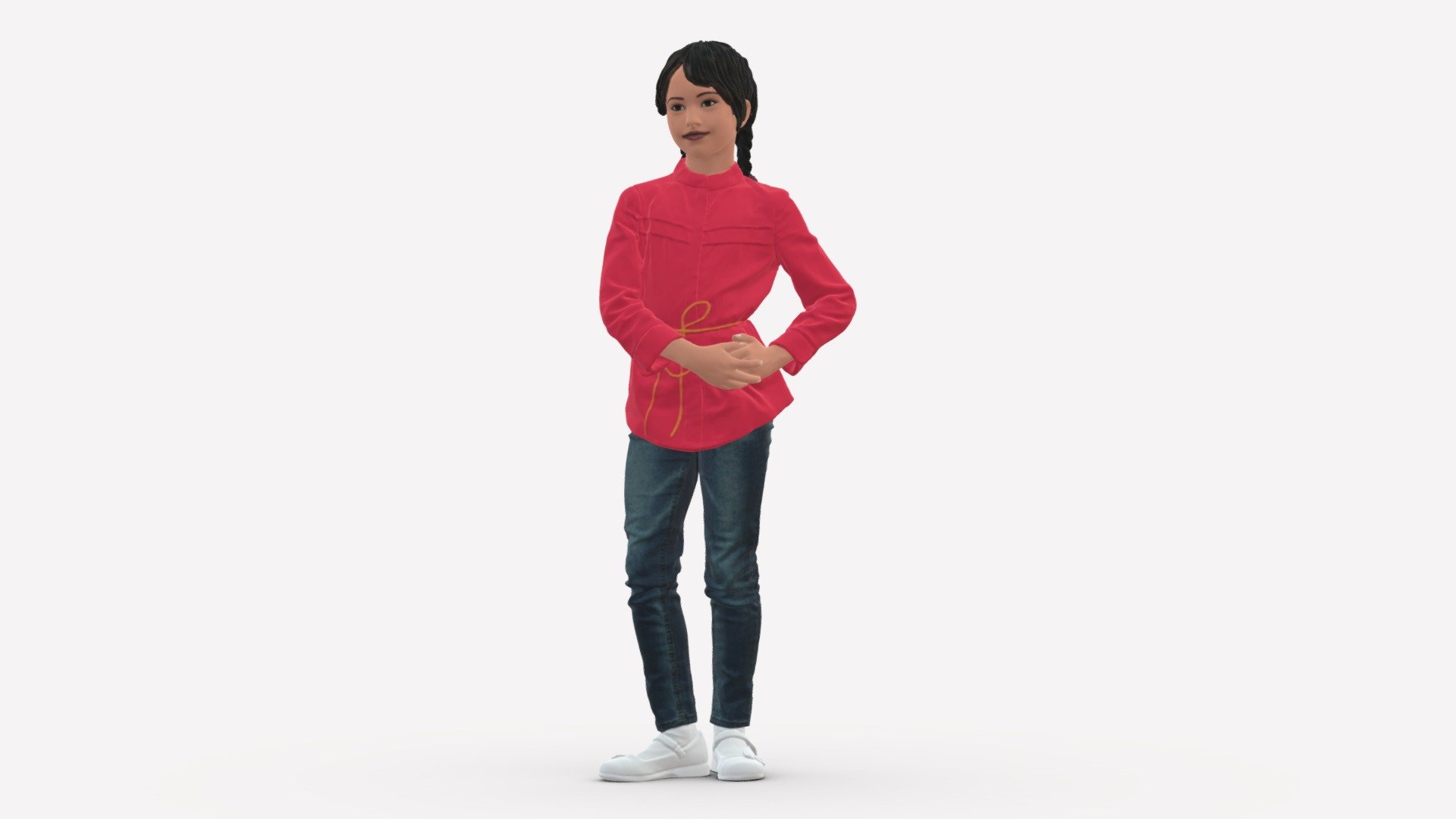 The girl in the red jacket 0258 Buy Royalty Free 3D model by 3DFarm