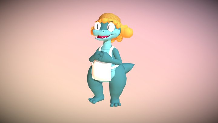 Crocodalian Girl 3D Model