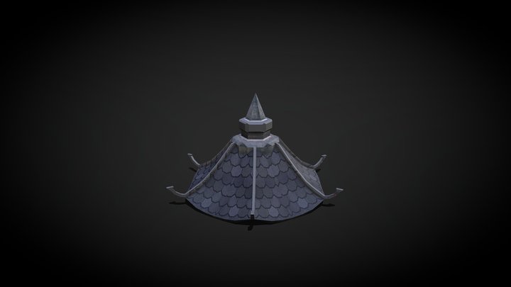 Ps1 Inspired Cyberpunk Japanese Roof 3D Model