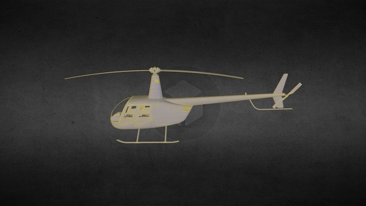 Helicopter Robinson R44 3D Model