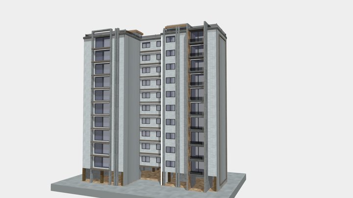 residental tower office  apartment building – Gratis 3D-model STL