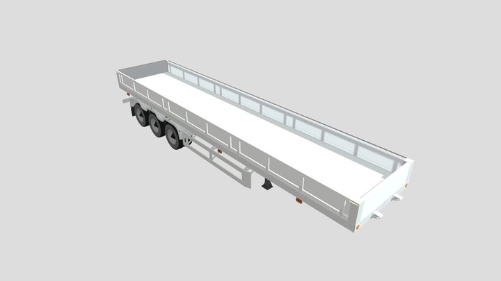 Semi trailer dry cargo rigged 3D Model
