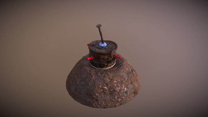 Beancan Landmine in Situ 3D Model