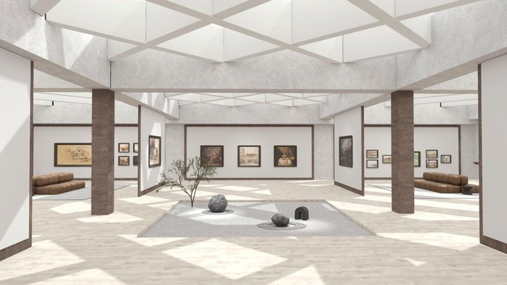 Art Gallery | Zen | Baked 3D Model