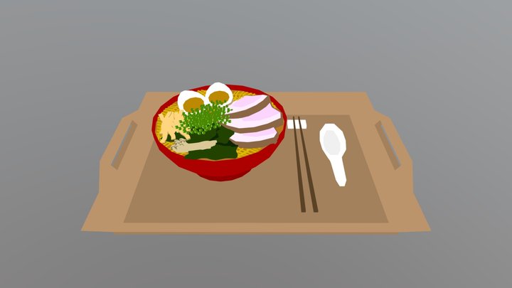 Low Poly Ramen 3D Model