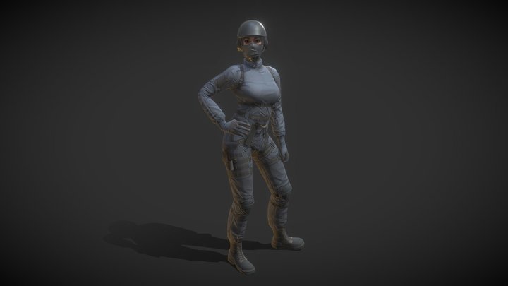SWAT Woman 3D Model