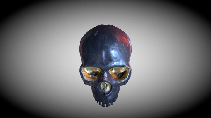 Skull black & gold 3D Model