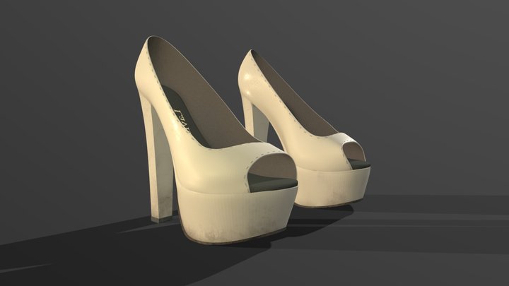 High heels peep toes 3D Model
