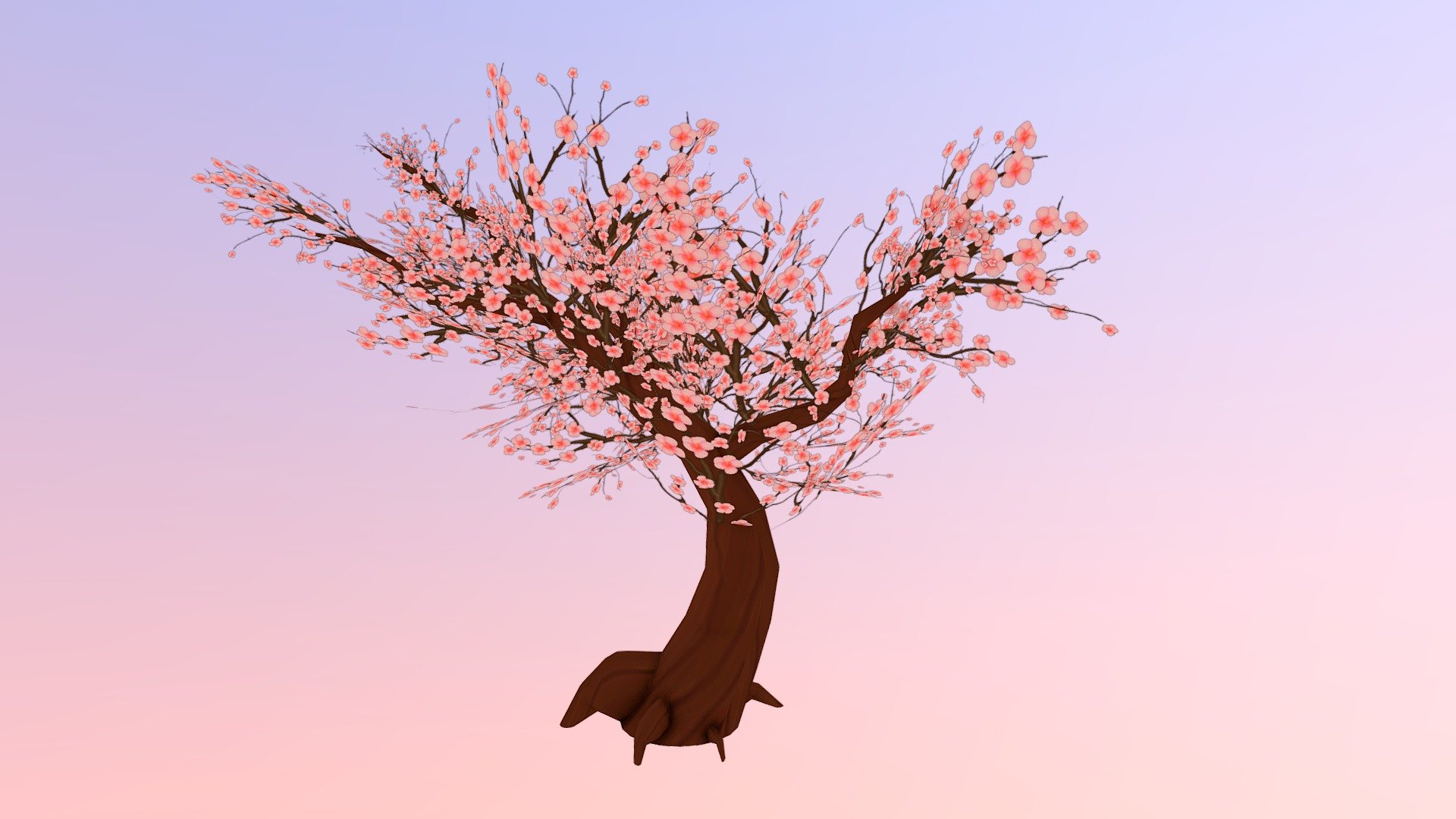 Hand Painted Sakura Tree - Download Free 3D model by HenryBoadle