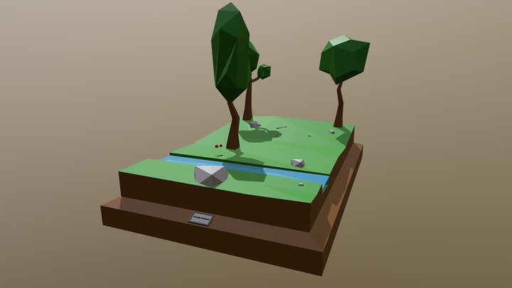 Low poly environment 3D Model