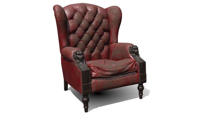 The Matrix Red Chesterfield Chair 3D Model