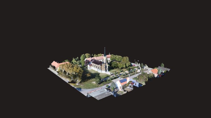 Római katolikus templom 3D Model ( Maroslele ) 3D Model