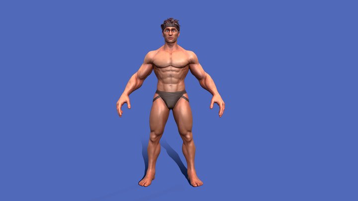 Stylized Male Game Model & Basemesh 3D Model