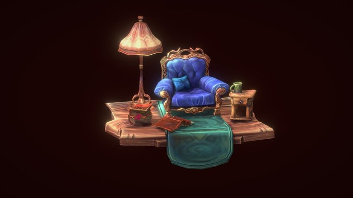 Chair Handpainted 3D Model