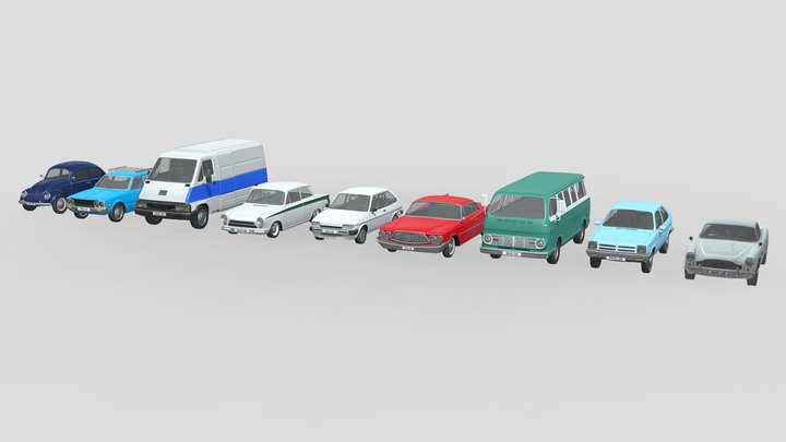 Low Poly Cars Collection 002 - Classic 3D Model