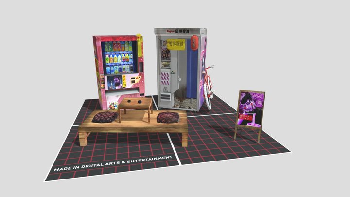 1DAE06 Stoffijn Maya Props Scene 3D Model