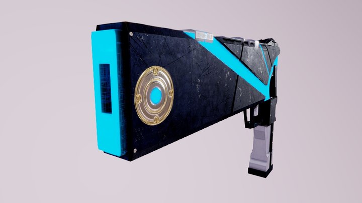 Sci-Fi  Gun  "Black and Blue" 3D Model