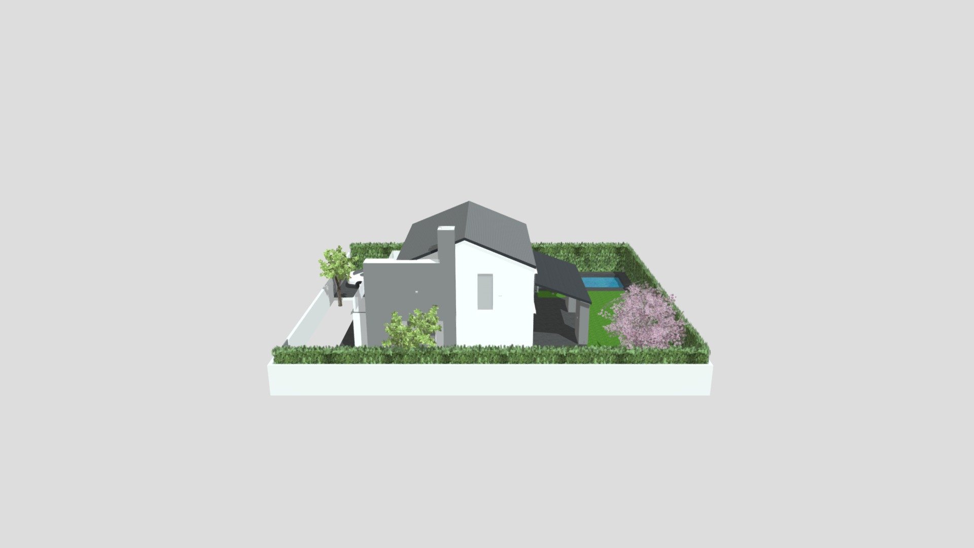 black and white house Download Free 3D model by Home Design 3D