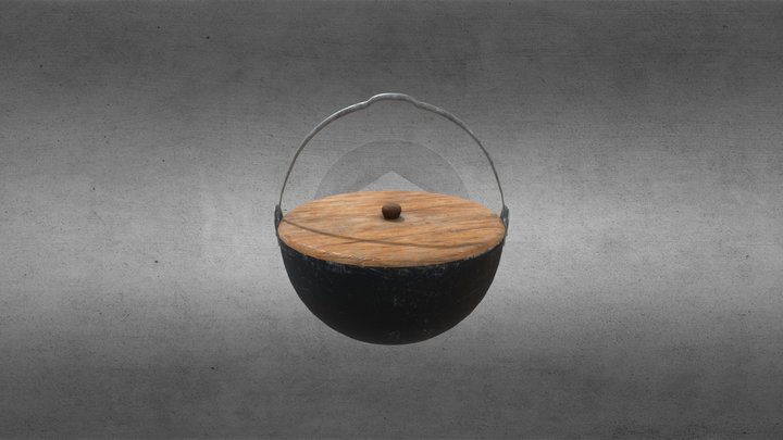 Cast iron cauldron 3D Model
