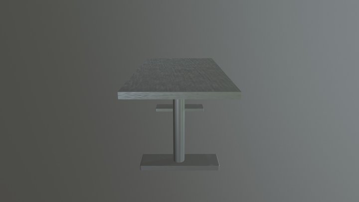 A white table with some wooden feeling to it 3D Model