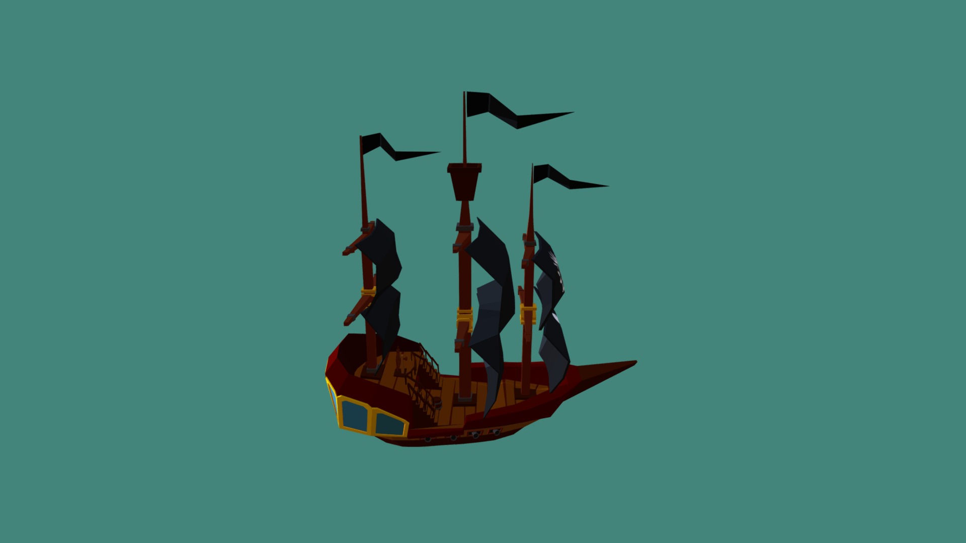 Low poly pirate ship - 3D model by fess94 [1fdb5e2] - Sketchfab