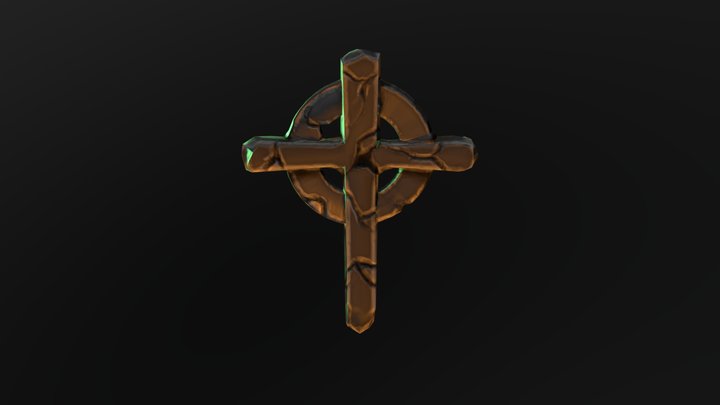 Gravestone Low Poly 3D Model