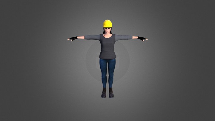 female worker 3D Model