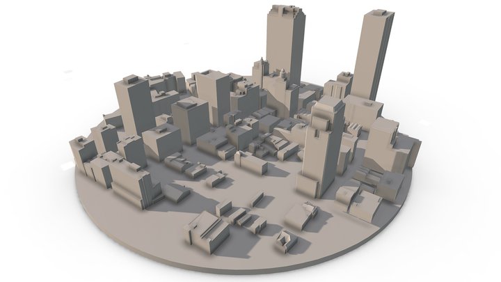 New Orleans Downtown City Model 3D Print 03 3D Model