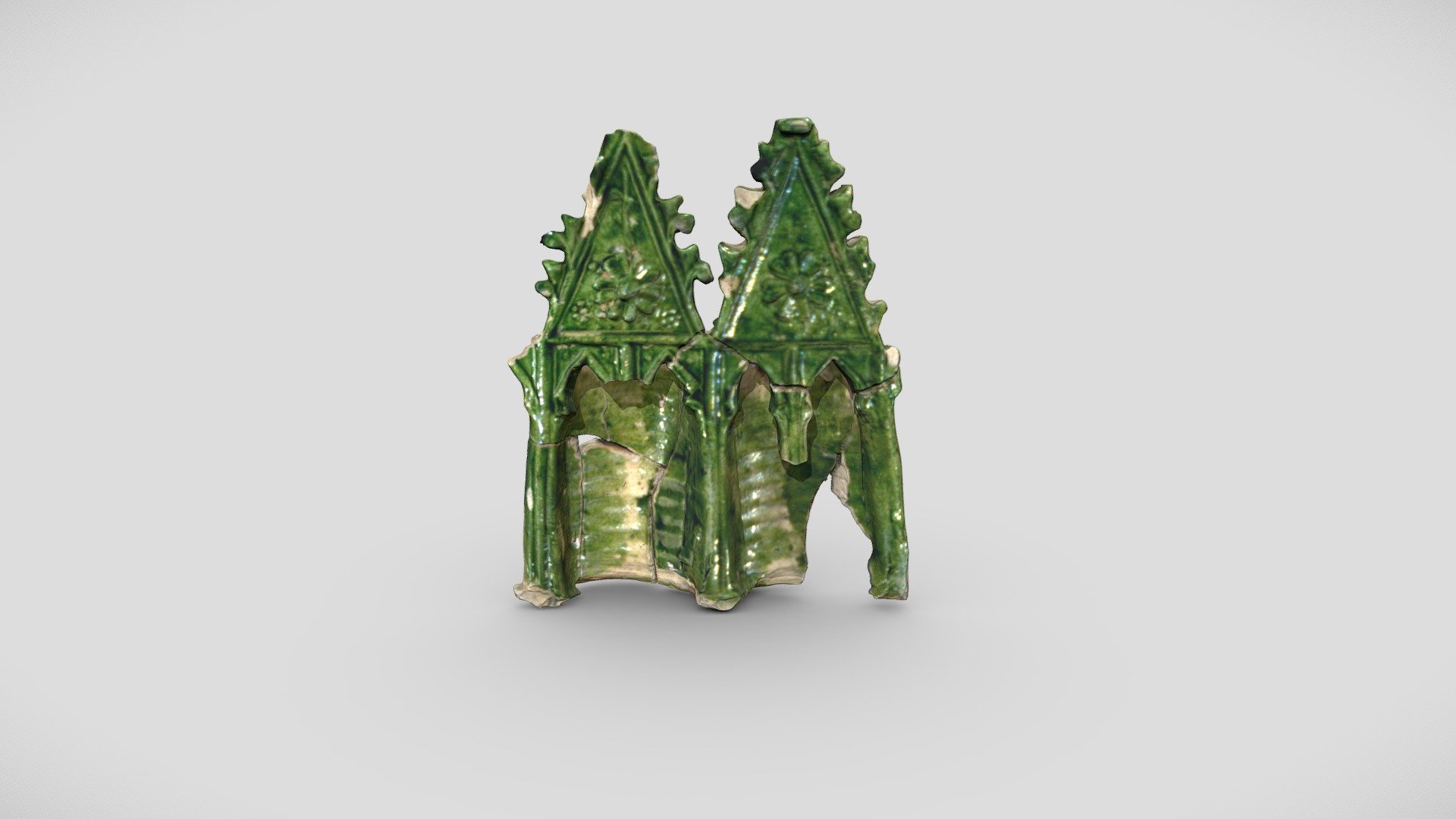 Half-cylinder tile with tracery — Sketchfab embed 3D viewer