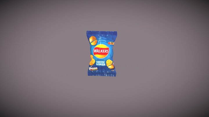 UK Crisp Packet - Cheese & Onion 3D Model