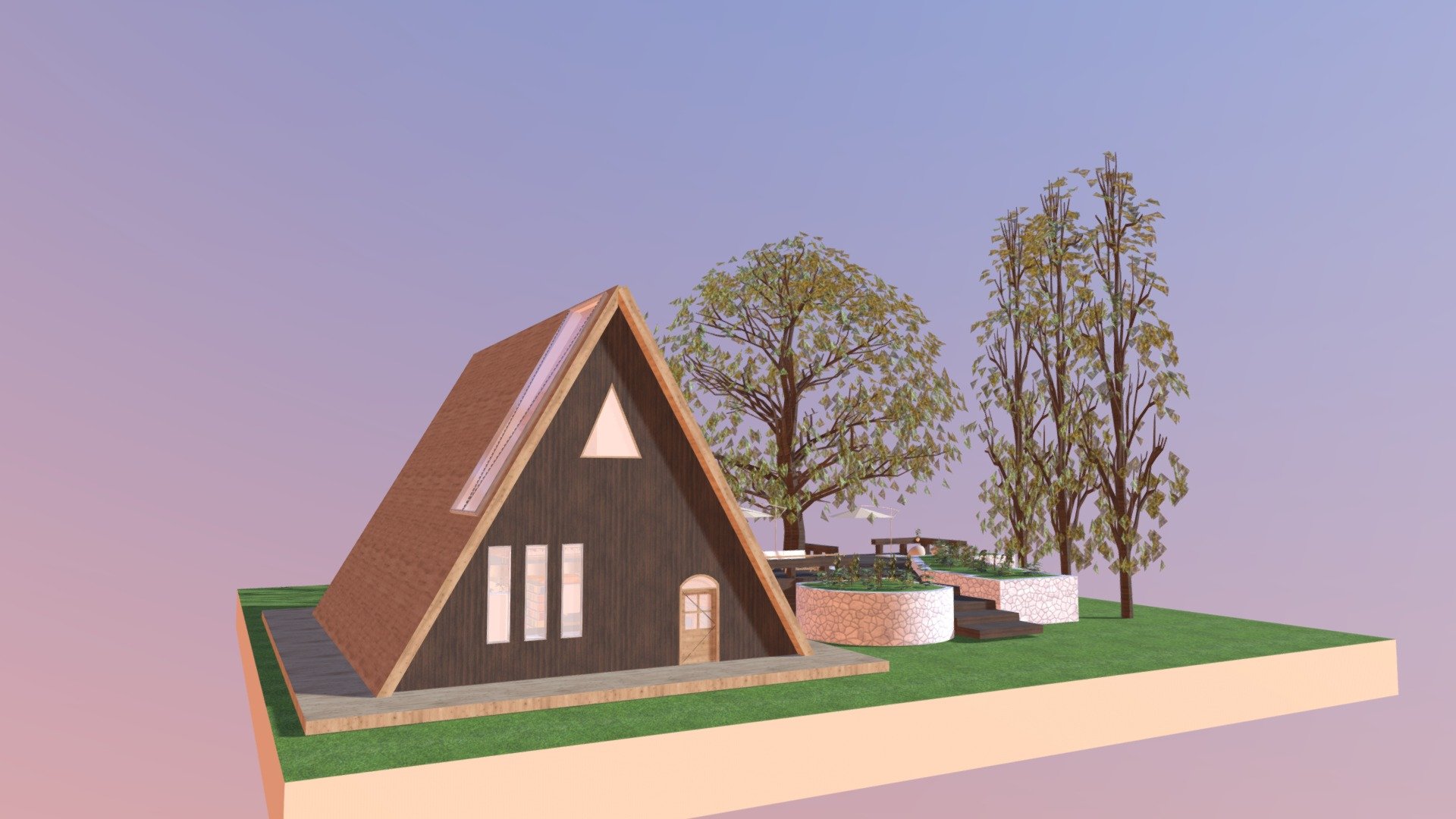 triangular house Download Free 3D model by qurbanova.irade [1fe5ebf