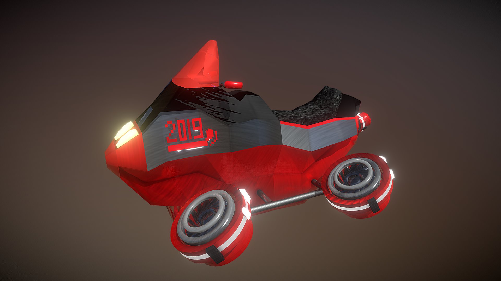 3D model Hover Bike- Shockwave - This is a 3D model of the Hover Bike- Shockwave. The 3D model is about a toy airplane with lights.