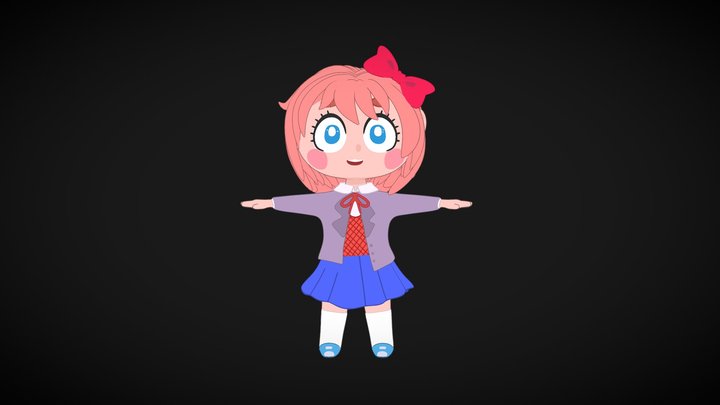 Sayori Chibi Style 3D Model