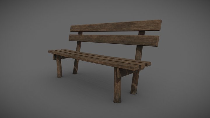 Bench 5 USSR (Game ready) 3D Model