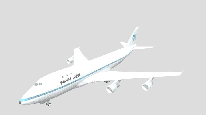 Pan Am airlines Boeing 747 3D Model