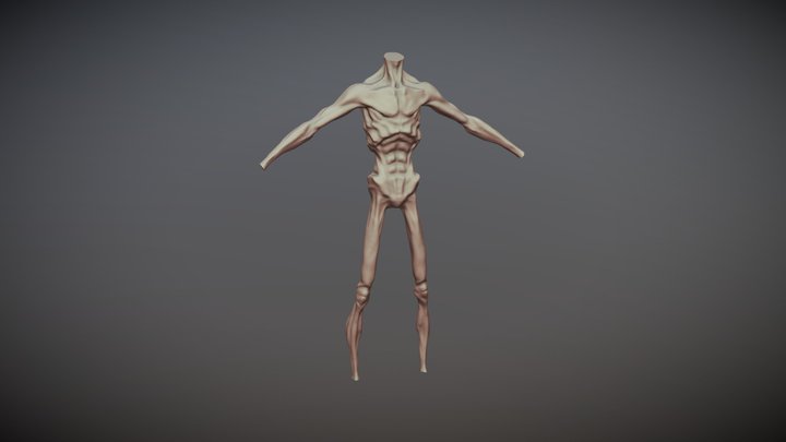 Extremely Skinny humanoid base body 3D Model