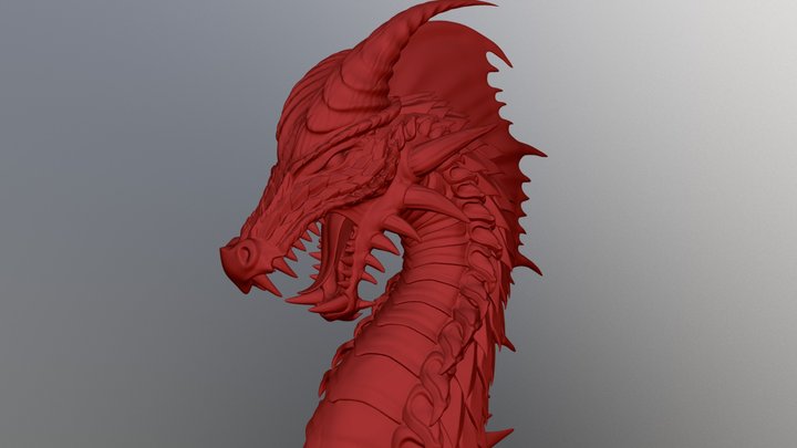 Dragon Bust Highpoly 3D Model