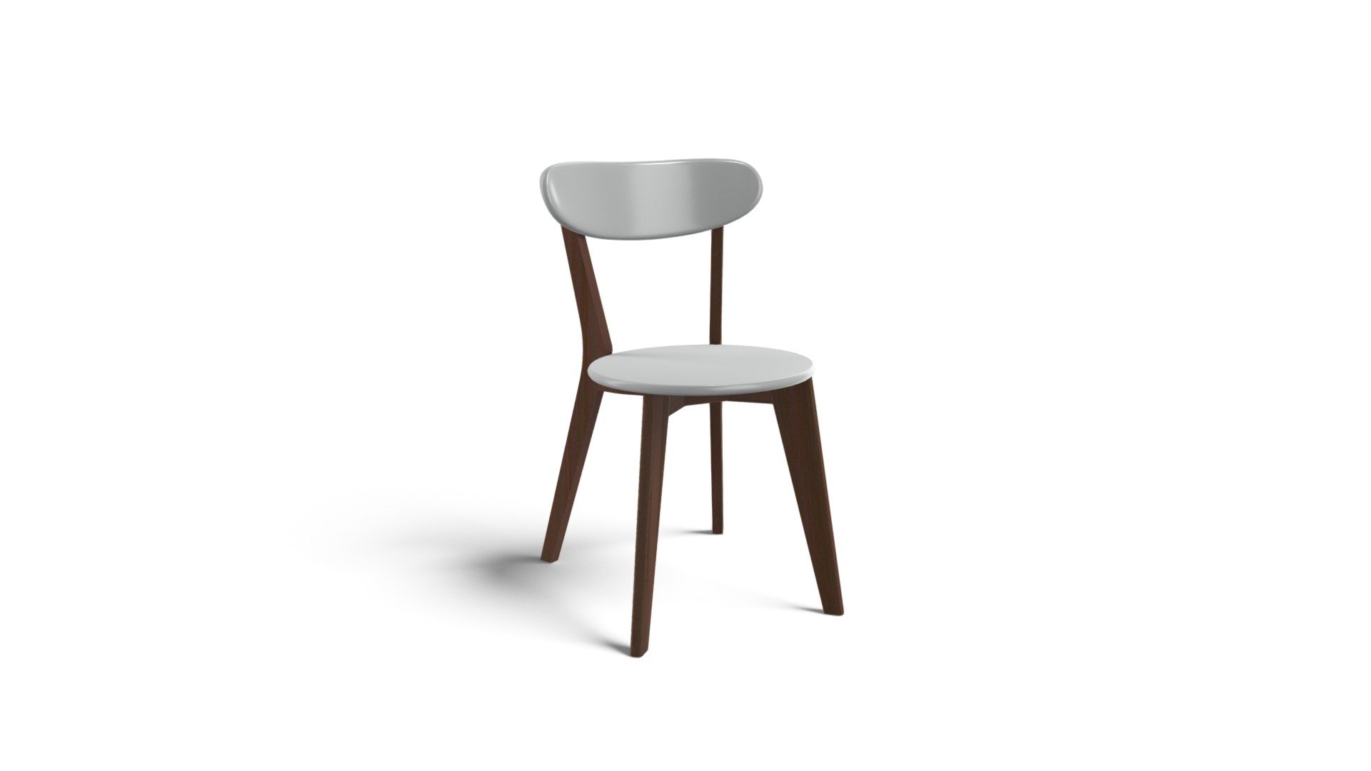 Set of 2 Fjord Dining Chairs,Dark Stain Oak&Grey Download Free 3D