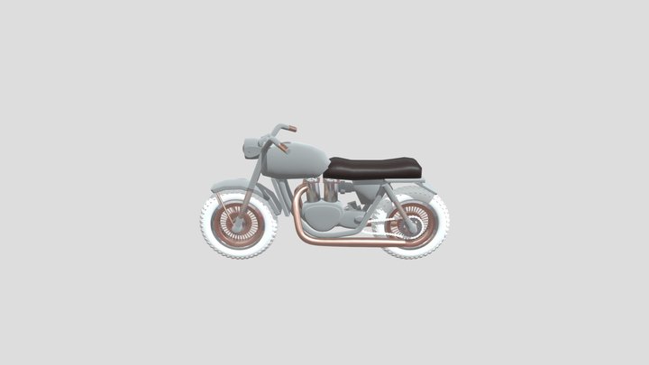 Low Poly Motorcycle 3D Model