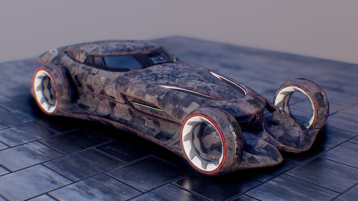 Silver Lightning Car Retextured – Modello 3D gratuito STL