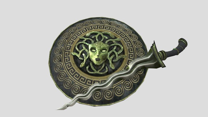 Medusa Shield & Sword 3D Model