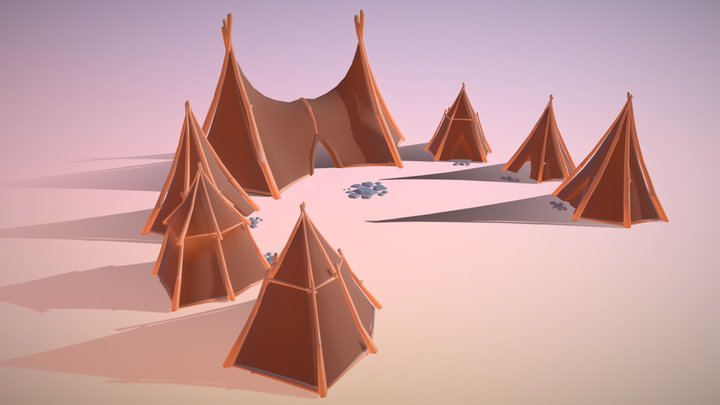 Primitive Government Tent And Home Tent 3D Model